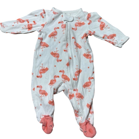 Carter's | Pink Flamingo Baby Footie Pajamas | 0-3M - Picture 1 of 4